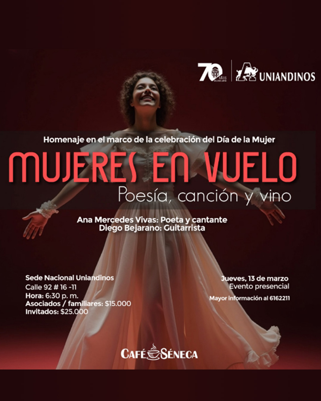 CAfé SEneca - Uniandinos presenta a Ana Mercedes Vivas y Diego Bejarano. Corazón de Pájaro, Poesía y Canto